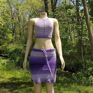 Crocbet Crop Top w Matching Skirt